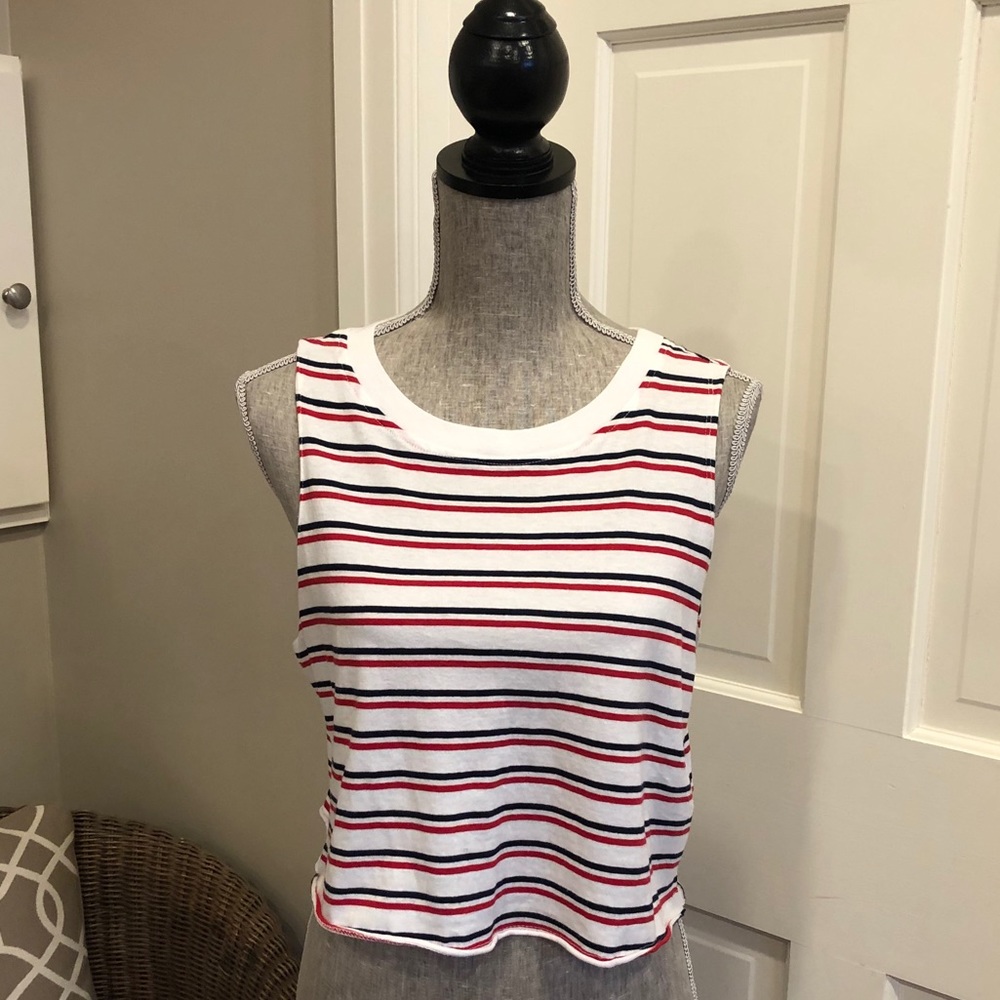Bershka Striped Cropped Tank Top